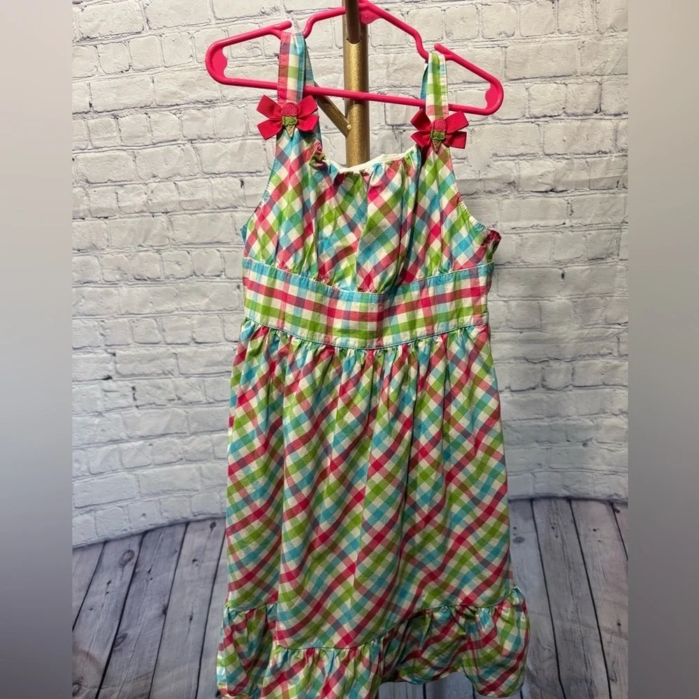 Gymboree size 9 Girl Plaid Ice Cream Sun Dress Spring Summer